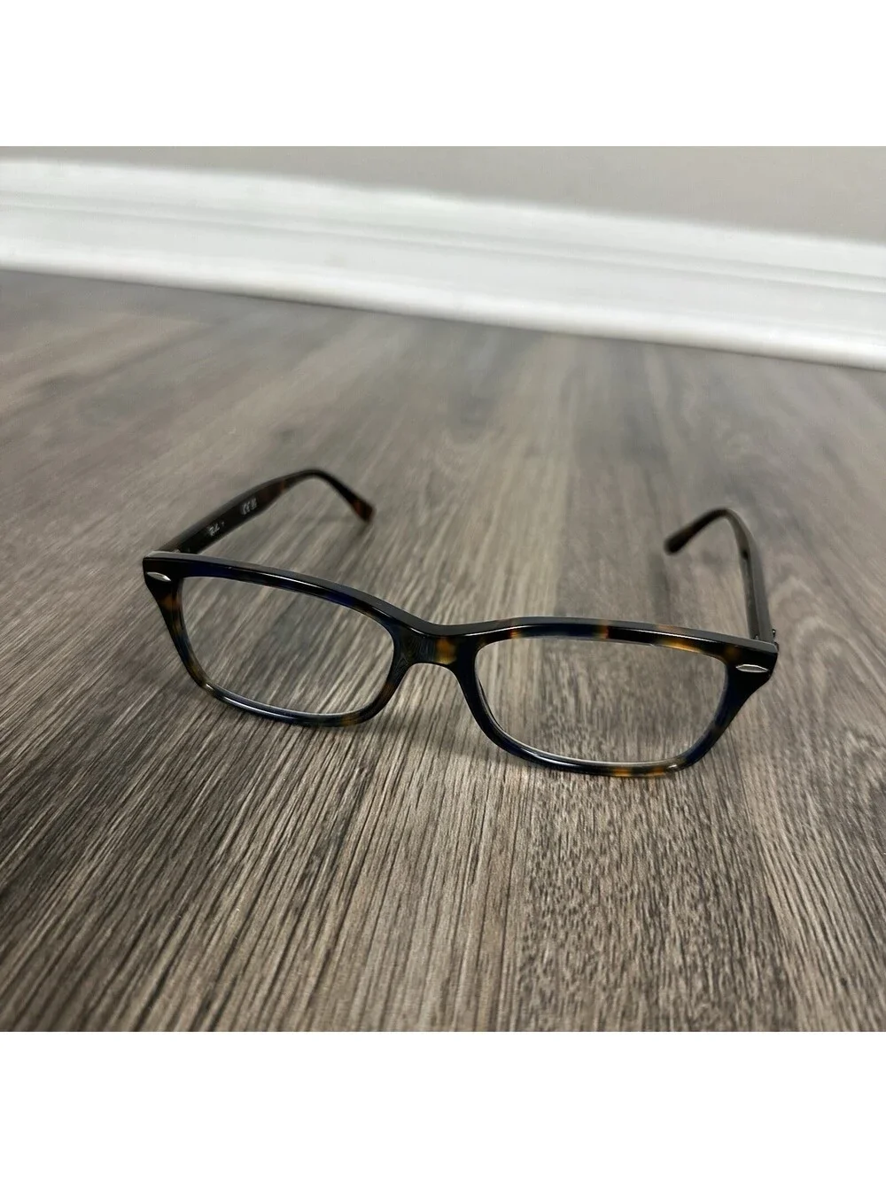 Rayban RB 5428 8174 HAVANA BLUE Square  Eyeglasses Frames 55-17-145 Frames Only